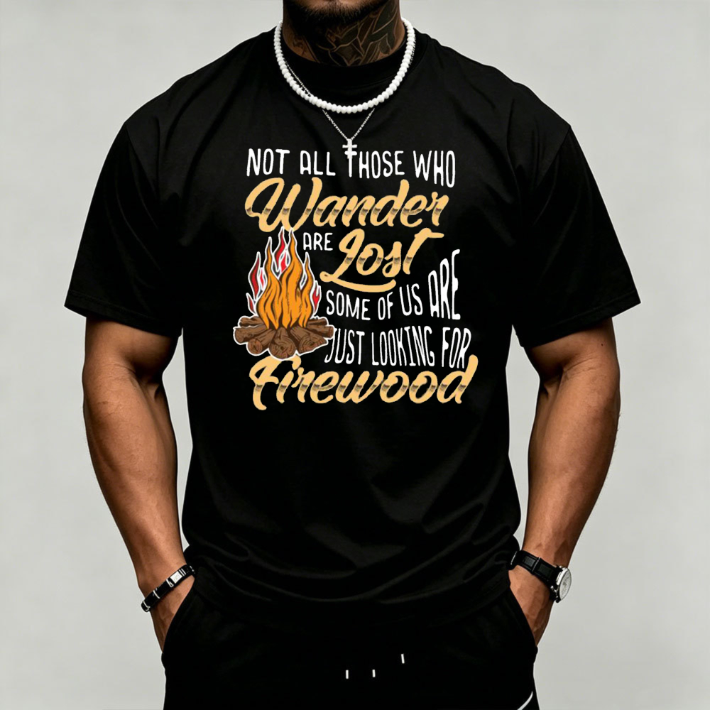 Camiseta gráfica Amping Campfi - Outdoor Adventure Quotes Short reseña y precio