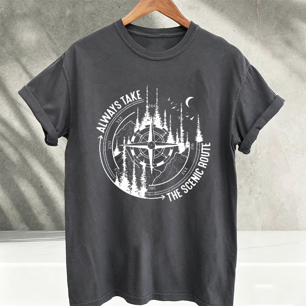 Camiseta con gráfico de bosque - Outdoor Adventure Quotes Short reseña y precio