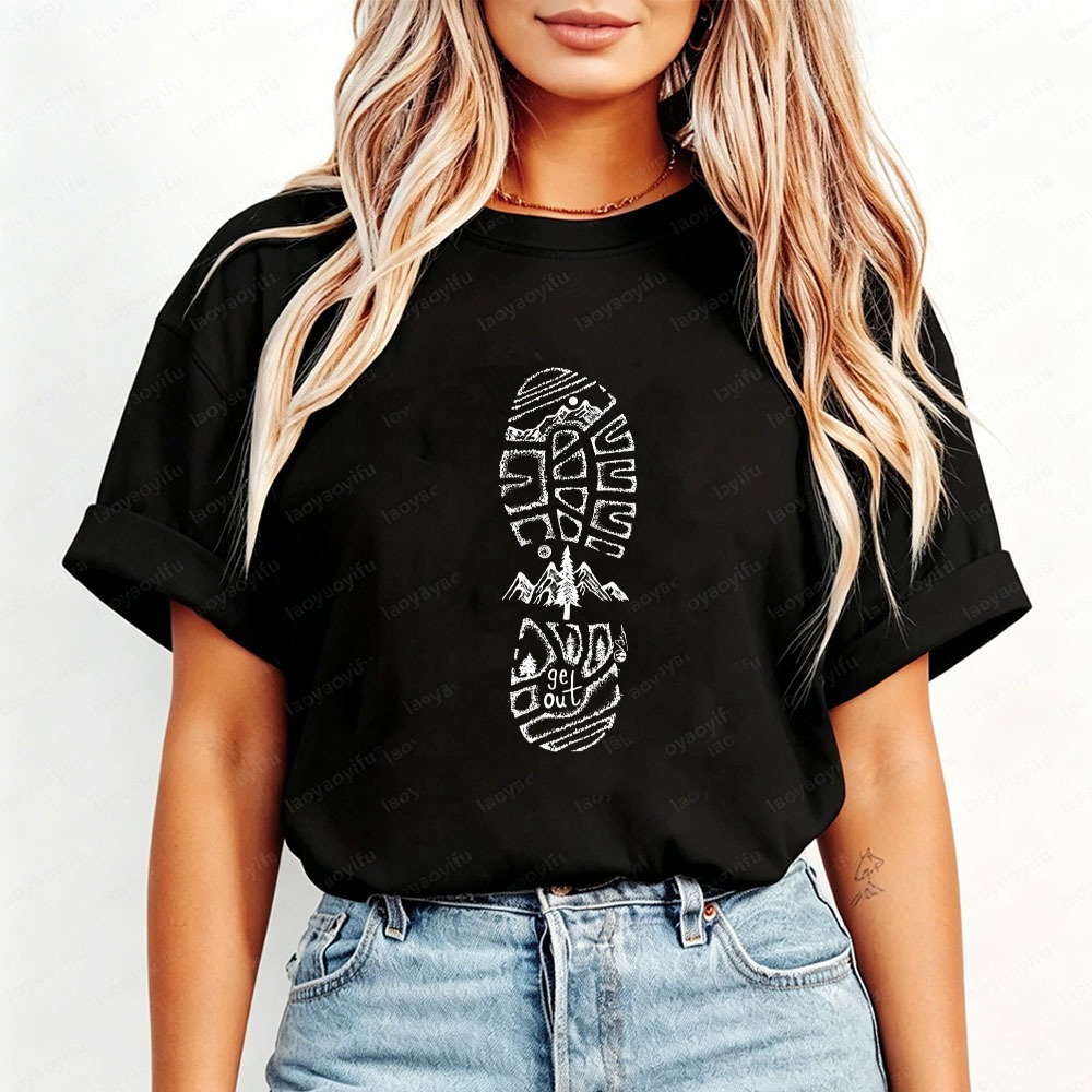 Camiseta con estampado de pais - Outdoor Adventure Quotes Short reseña y precio
